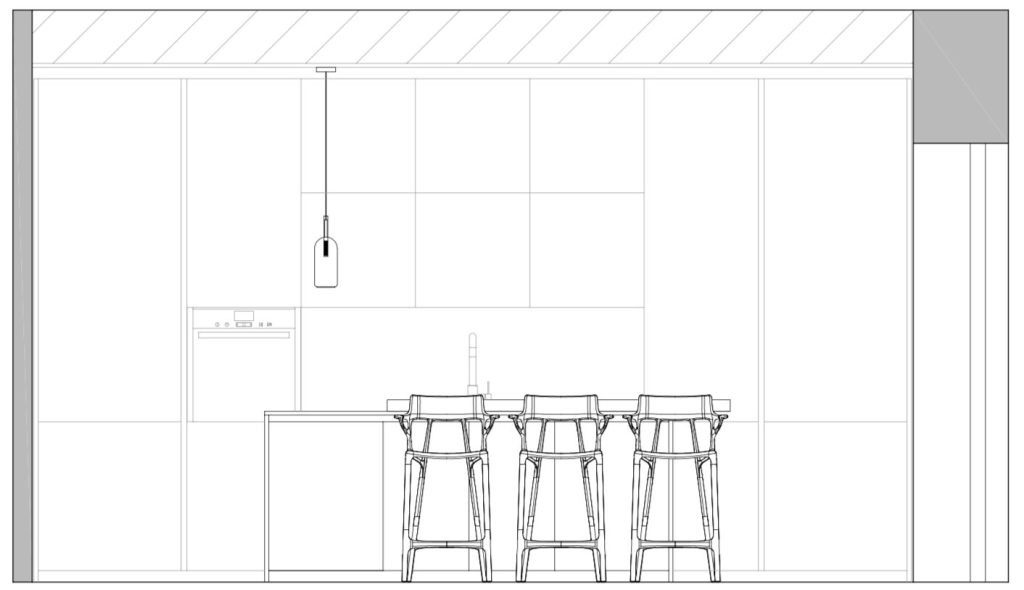 cucina con portale lineare