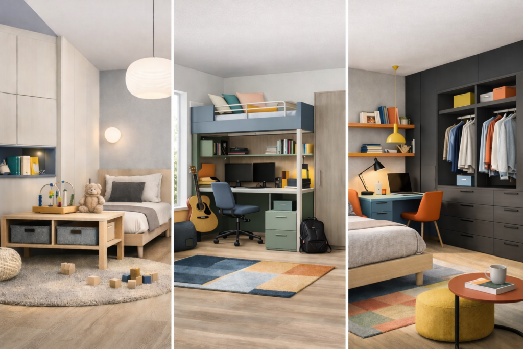 Evoluzione di stanze in crescita